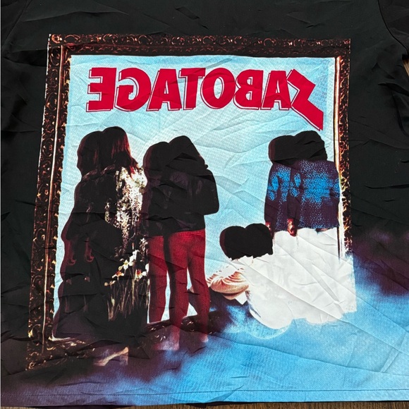 Vintage BLACK SABBATH SABOTAGE Dragonfly Button Up Shirt - Picture 4 of 8
